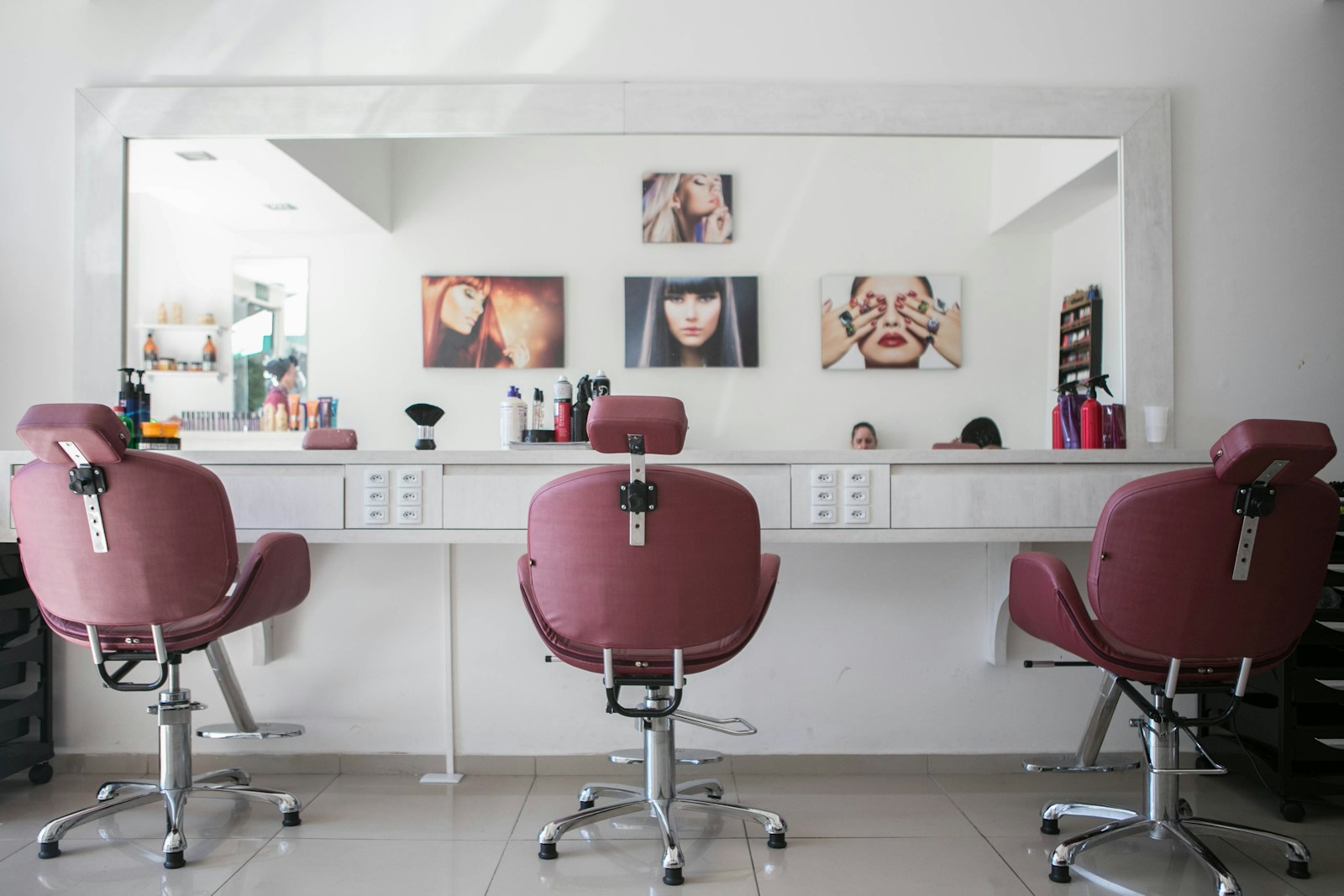 A thoughtful moment in a hair salon